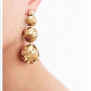 J. Crew gold sequin ball drop earrings